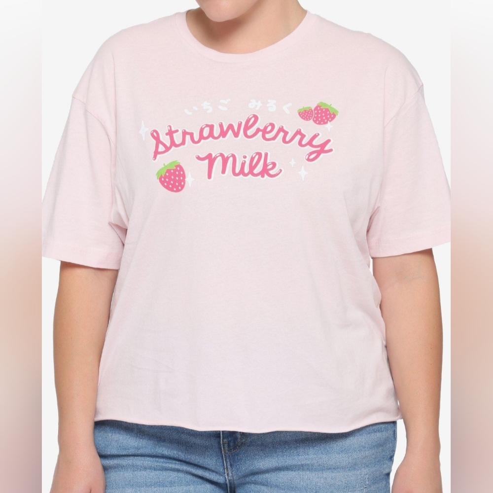Strawberry Milk Graphic Crop Top